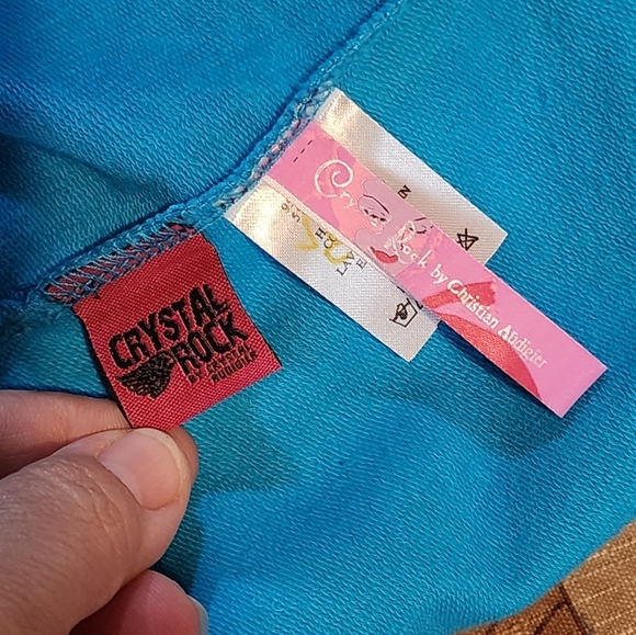 Crystal Rock by Christian Audigier Zip Hoodie S Blue Pink Y2K Limited Edition - Picture 12 of 15